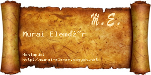 Murai Elemér névjegykártya